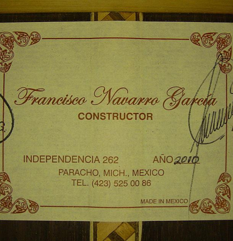 2010 Francisco Navarro Garcia "Hauser" SP/IN