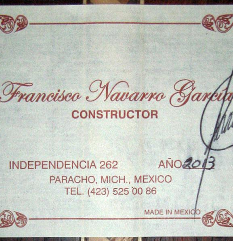 2013 Francisco Navarro Garcia "Hauser" CD/CO
