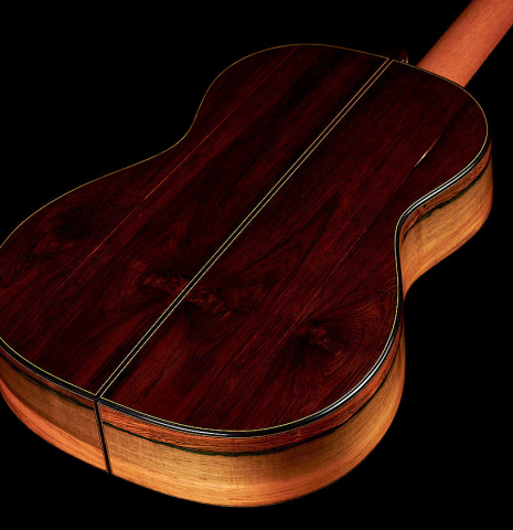 This is the CSA rosewood back and sides of a 1994 Gioachino Giussani SP/CSAR classical guitar, ex Angel Romero