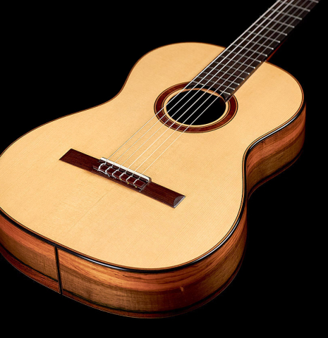 This is the spruce top front of a 1994 Gioachino Giussani SP/CSAR classical guitar, ex Angel Romero