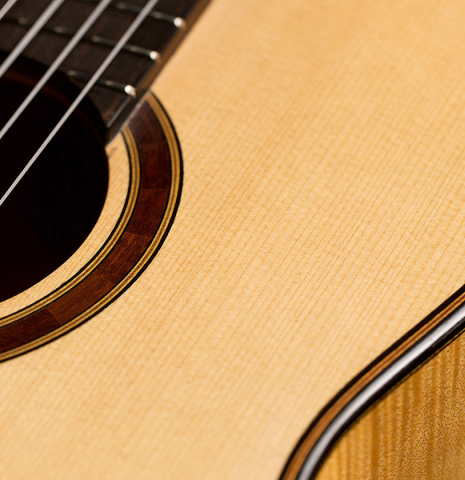 This is the spruce top front of a 1994 Gioachino Giussani SP/MP classical guitar, ex Angel Romero
