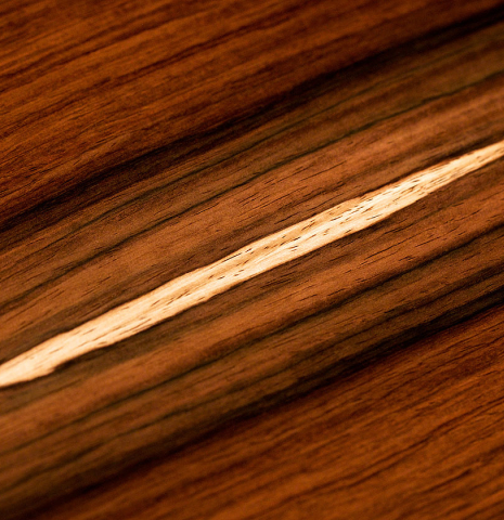 The CSA rosewood back of a 2021 Henner Hagenlocher made with cedar soundboard
