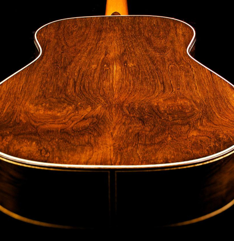 The back and sides of a 2015 Henner Hagenlocher made with spruce top and CSA rosewood