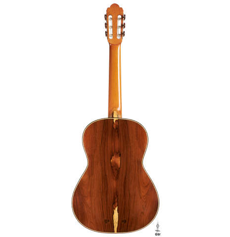 The back of 2024 Henner Hagenlocher "640" classical guitar made of spruce and CSA rosewood