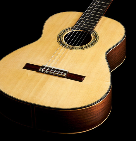The soundbard and sides of 2024 Henner Hagenlocher "640" classical guitar made of spruce and CSA rosewood