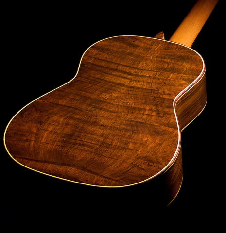 The CSA rosewood back of a cedar classical guitar made in 2008 by Henner Hagenlocher