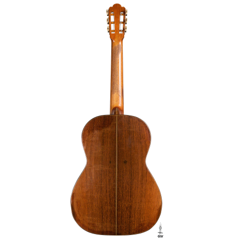 The back of a 1951 Hermann Hauser I (ex John DeRose) made with spruce and CSA rosewood