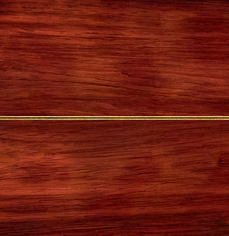 The back of a 1960 Hermann Hauser II classical guitar made with spruce and CSA rosewood