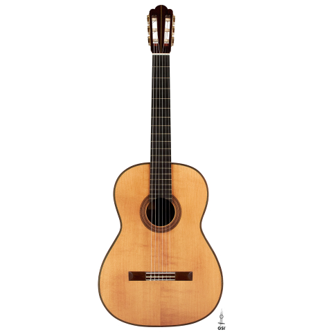 The front of a 1952 Hermann Hauser I SP/CSAR (ex Sergio Abreu) made with spruce and CSA rosewood