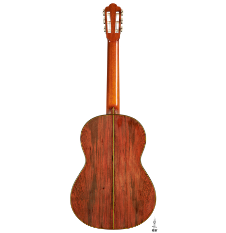 The back of a 1969 Hermann Hauser II (ex Pepe Romero) made of cedar and CSA rosewood
