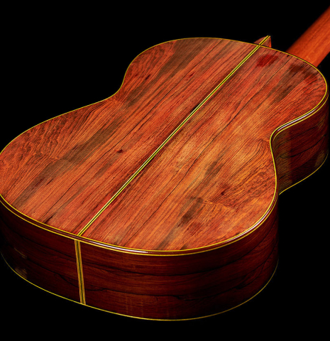The back and sides of a 1969 Hermann Hauser II (ex Pepe Romero) made of cedar and CSA rosewood