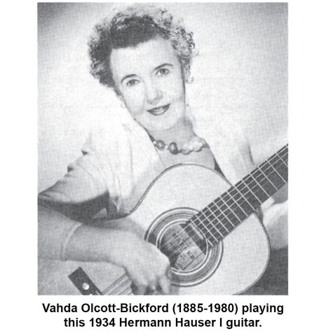 Vahdah Olcott-Bickford playing her 1934 Hermann Hauser I classical guitar made of spruce and CSA rosewood