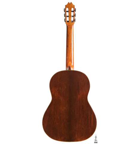 The back of a 1966 Hernandez y Aguado classical guitar made of spruce and CSA rosewood