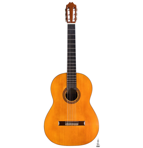 The front of a 1960 Hernandez y Aguado classical guitar made of spruce and CSA rosewood