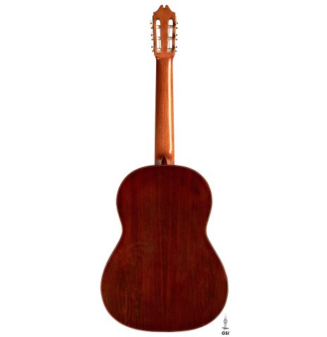 The back of a 1974 Hernandez y Aguado classical guitar made of spruce and CSA rosewood