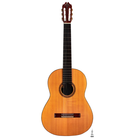 The front of a 1974 Hernandez y Aguado classical guitar made of spruce and CSA rosewood