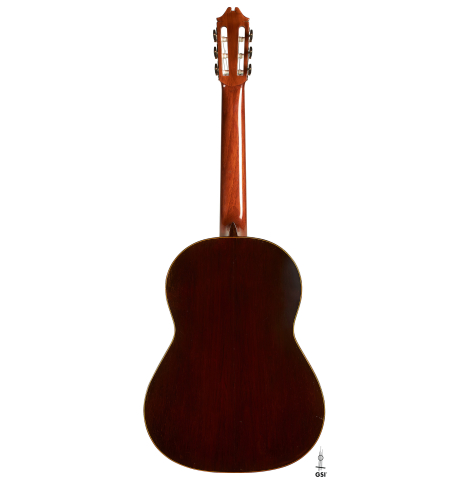 The back of a 1964 Hernandez y Aguado classical guitar made of spruce and CSA rosewood