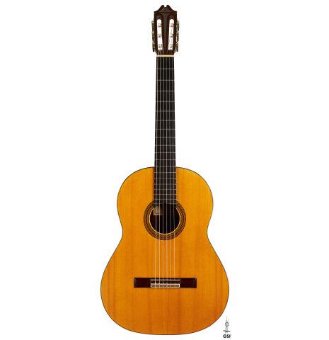 The front of a 1964 Hernandez y Aguado classical guitar made of spruce and CSA rosewood
