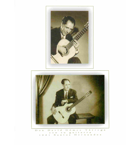 Old photos of a 1931 Santos Hernandez classical guitar made of spruce and CSA rosewood (ex David Gómez Tárrega)
