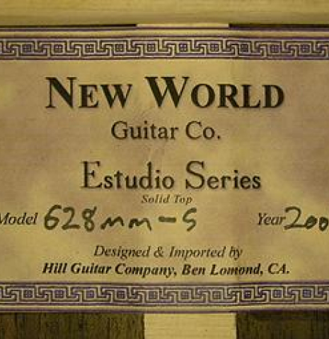 2009 New World by Hill Guitar Company "Estudio 628" SP/IN