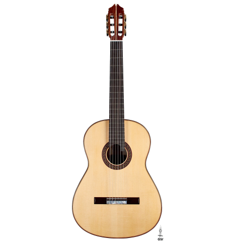 This is the front of a 2022 Kenny Hill "Signature SP/CD" SP/IN classical guitar on a white background