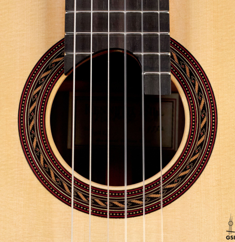 This is the rosette of a 2022 Kenny Hill &quot;Signature SP/CD&quot; SP/IN classical guitar