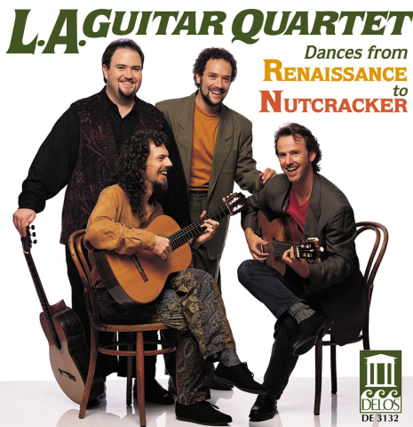 "Dances from Renaissance to Nutcracker" album by the Los Angeles Guitar Quartet featuring a 1988 Thomas Humphrey "Millennium 7-string" classical guitar made of spruce and CSA rosewood (ex John Dearman)