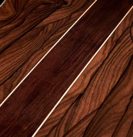 The back of a 2023 Wolfgang Jellinghaus "Signature CD/CD" CD/ZR classical guitar.