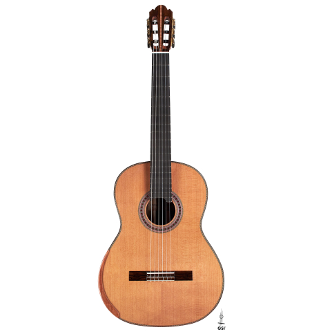 The front of a 2023 Wolfgang Jellinghaus "Signature CD/CD" CD/ZR classical guitar.