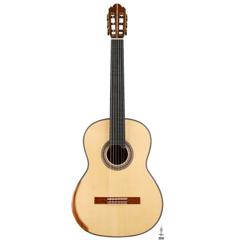 The front of a 2026 Wolfgang Jellinghaus "Signature SP/SP" classical guitar made of spruce/spruce top and granadillo back and sides