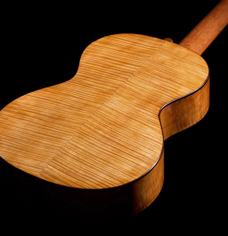 The back and sides of a Wolfgang Jellinghaus "La Romantica 1a" made of spruce and maple