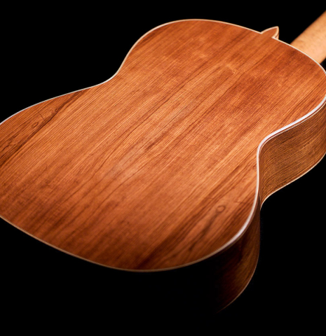 Back and sides of a Wolfgang Jellinghaus "Alemana" 1a CD/CD" classical guitar made of cedar and African rosewood