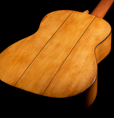 The back and sides of a Wolfgang Jellinghaus “La Leona FE 04” made of spruce and cypress