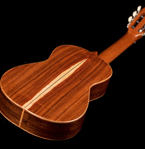 This is the back of a 2022 Wolfgang Jellinghaus &quot;Torres 77&quot; classical guitar