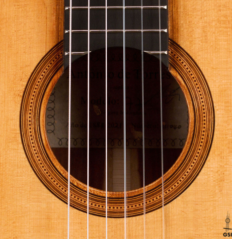 This is the rosette of a 2022 Wolfgang Jellinghaus &quot;Torres 77&quot; classical guitar