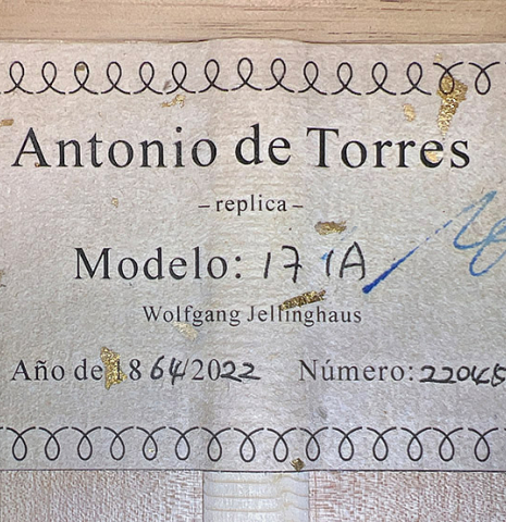 2022 Wolfgang Jellinghaus “Torres FE17 630” SP/MP