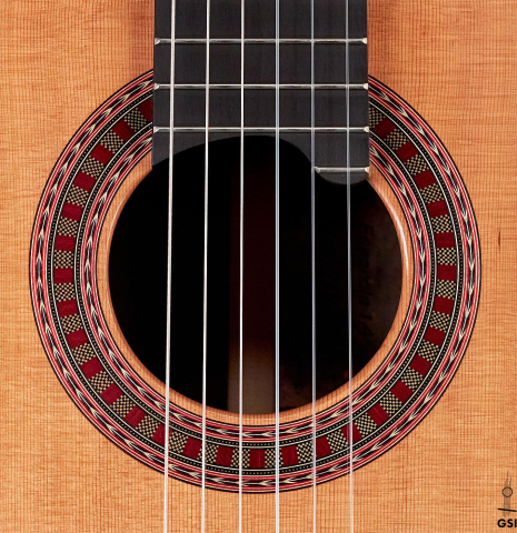 The rosette of a Wolfgang Jellinghaus "Espanola 1a" CD/AR classical guitar