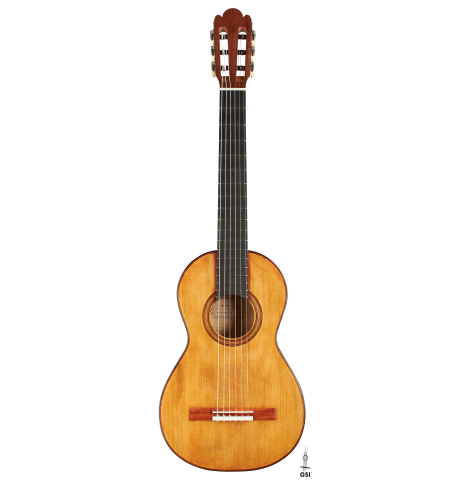 This is the front of a Wolfgang Jellinghaus "Torres 77" classical guitar made of spruce and maple