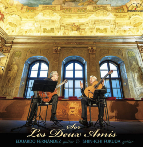 The album cover "Les Deux Amis" with duo partner Eduardo Fernandez recorded on this 2024 So Kimishima “Stella” classical guitar (ex Shin-Ichi Fukuda) made of cedar and Indian rosewood