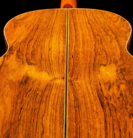 This is the back of a 1987 Masaru Kohno &quot;Professional-J&quot; classical guitar with pickup 