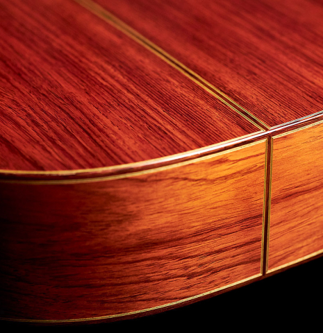 The back and sides of a 2004 Sakurai-Kohno &quot;Professional-J&quot; classical guitar made of cedar and CSA rosewood