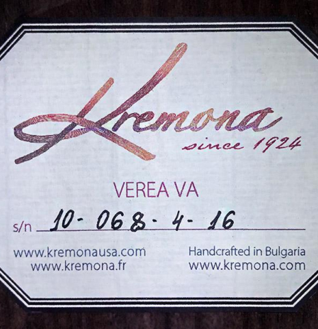 2019 Kremona "Verea" CD/IN