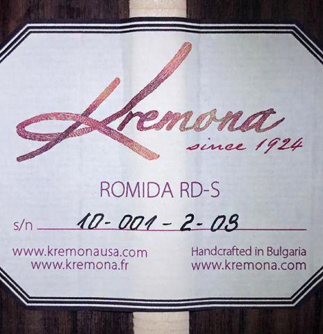 2019 Kremona "Romida" SP/IN