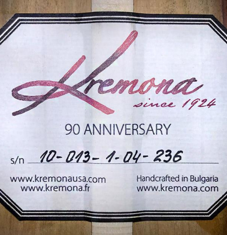 2019 Kremona "90th Anniversary" CD/PF