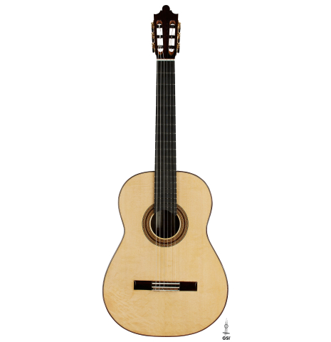 The front of a 2025 Paula Lazzarini "Limited Edition - REG 2025" classical guitar made of spruce and African rosewood