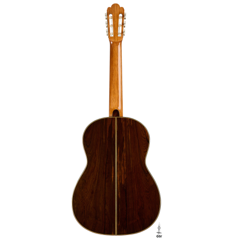 The back of a 2026 Luigi Locatto classical guitar made of spruce and CSA rosewood
