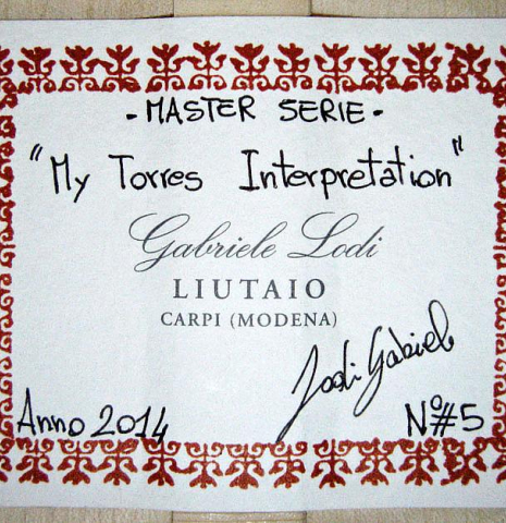 2014 Gabriele Lodi &quot;Torres&quot; SP/MP