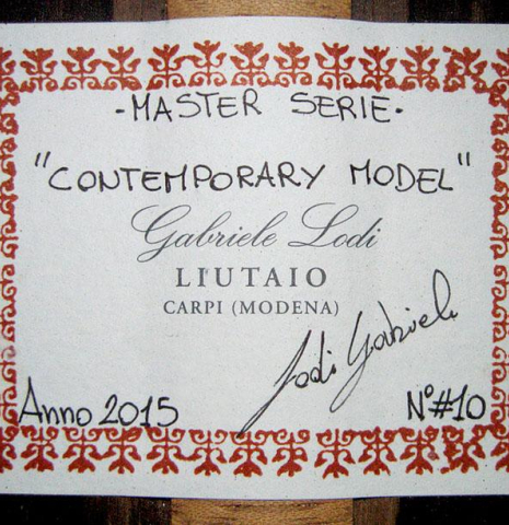 2015 Gabriele Lodi &quot;Contemporary&quot; SP/CSAR