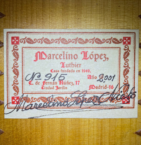 2001 Marcelino Lopez "Torres" SP/CY