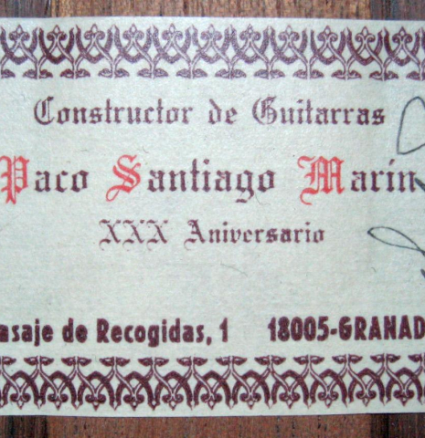 2008 Paco Santiago Marin "30th Anniversary" SP/CSAR